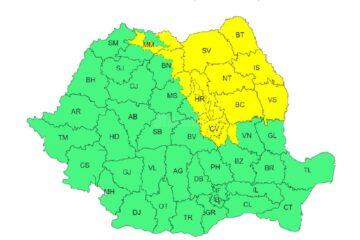 Cod galben de instabilitate atmosferică temporar accentuată, până diseară