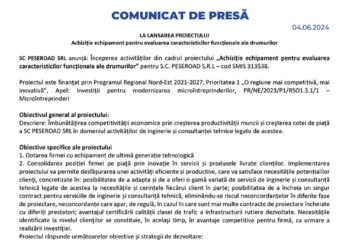 LA LANSAREA PROIECTULUI Achiziție echipament pentru evaluarea caracteristicilor funcționale ale drumurilor