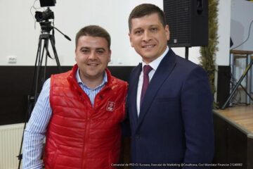 Candidatul PSD la președinția Consiliului Județean, Gheorghe Șoldan, și primarul din Straja, Mihai Juravle