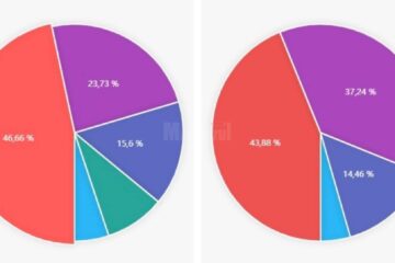 Voturile pentru cadidații la funcția de primar (graficul din stânga) și pentru candidații la președenția CJ la secția nr.8