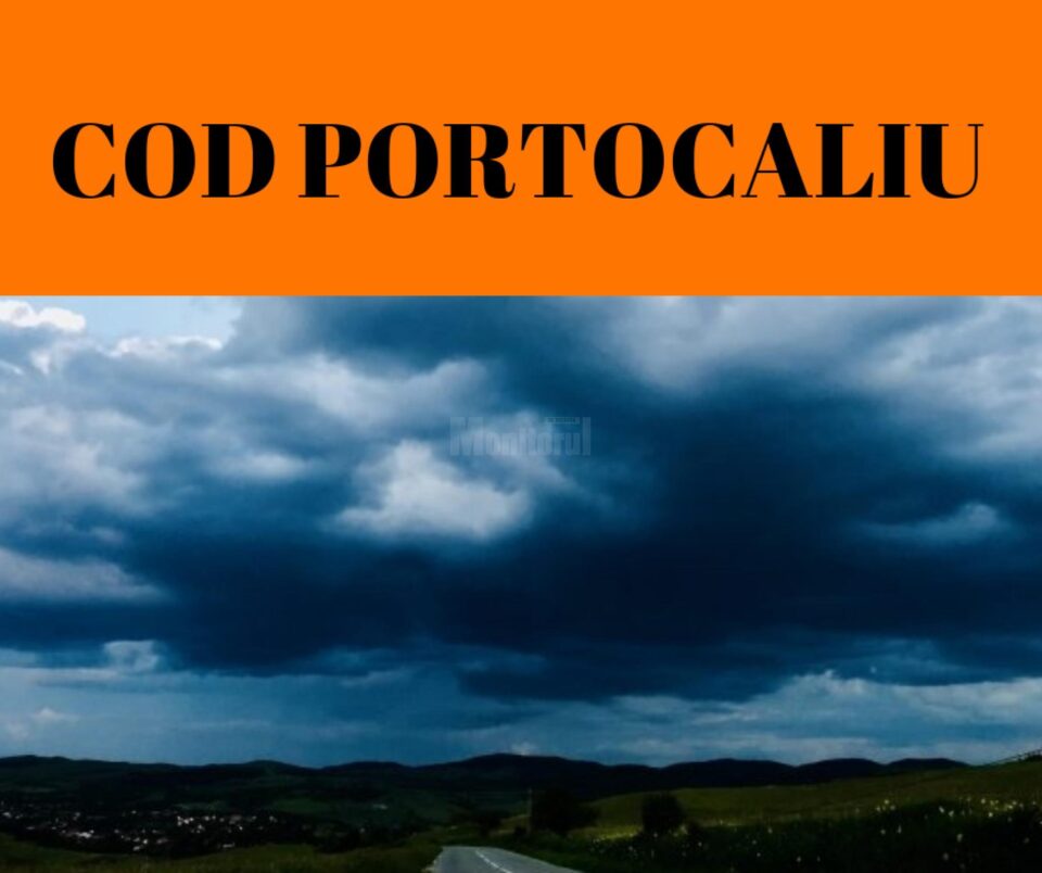 Cod portocaliu de ploi torențiale, fulgere și vijelii, în zece localități sucevene