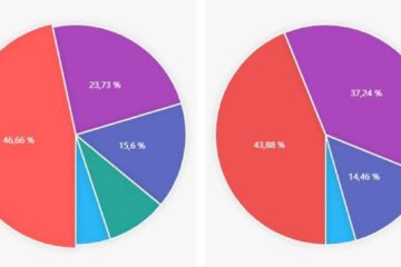 Voturile pentru cadidații la funcția de primar (graficul din stânga) și pentru candidații la președenția CJ la secția nr.8