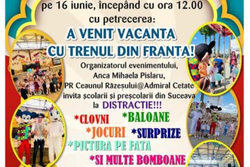 Petrecere pentru copii - „A venit vacanța cu trenul de Franța”, duminică, la Cetate