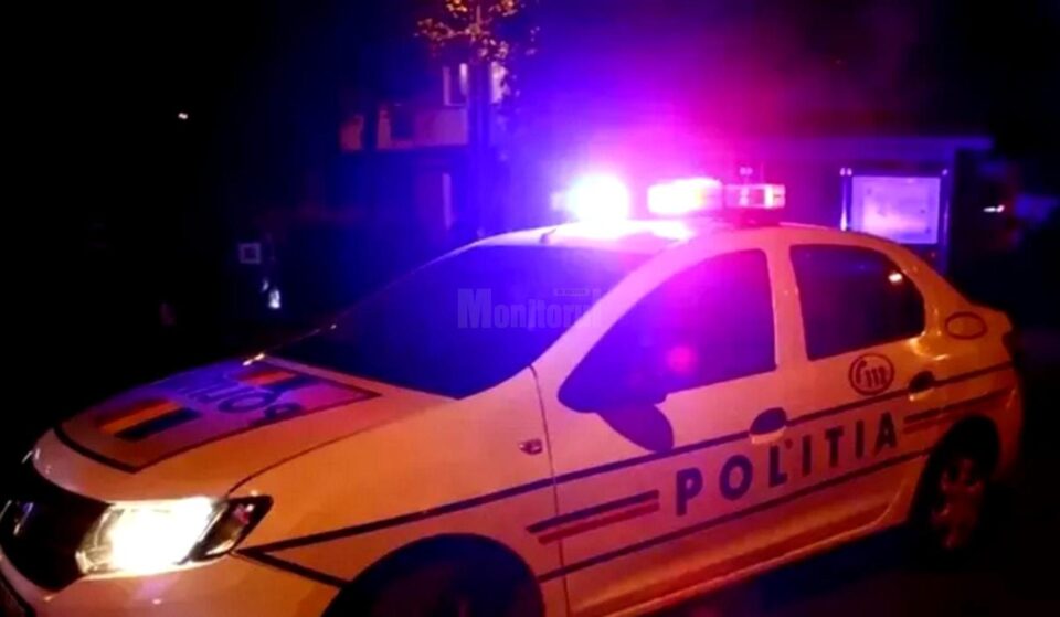 masina de politie noaptea