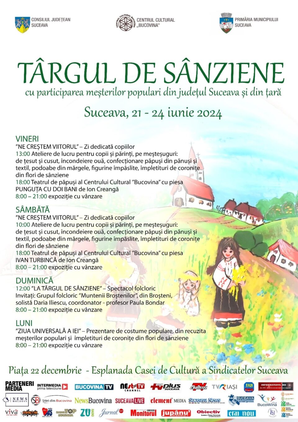 Târgul de Sânziene, de vineri până luni, în centrul Sucevei