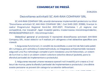Dezvoltarea activitatii SC AMI-RAN COMPANY SRL
