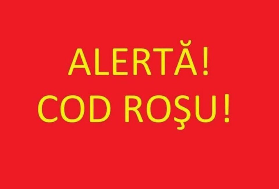 Sâmbătă seară a fost în vigoare și o alertă meteo Cod Roșu