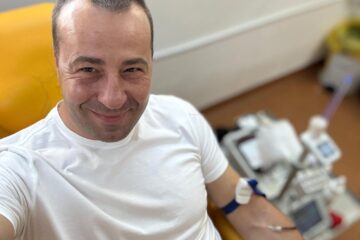 Lucian Harșovschi, prezent vineri dimineață la donarea de sânge, în timpul liber