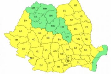 Harta cu avertizarea de caniculă