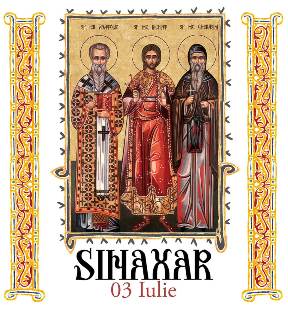 Sinaxar 03 iulie 2024