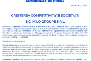 CREȘTEREA COMPETITIVITĂȚII SOCIETĂȚII S.C. MILO GROUPE S.R.L.