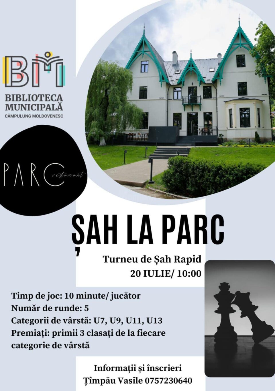 Biblioteca Municipală Câmpulung Moldovenesc organiză turneul de șah rapid „Șah la Parc” Biblioteca Municipală Câmpulung Moldovenesc organiză turneul de șah rapid „Șah la Parc”