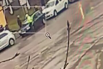 Momentul în care polițistul local a fost lovit intenționat cu mașina de șoferul care dorea să scape de amendă