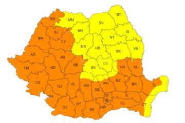 Cod portocaliu de caniculă în jumătate din țară, codul galben prelungit în restul teritoriului