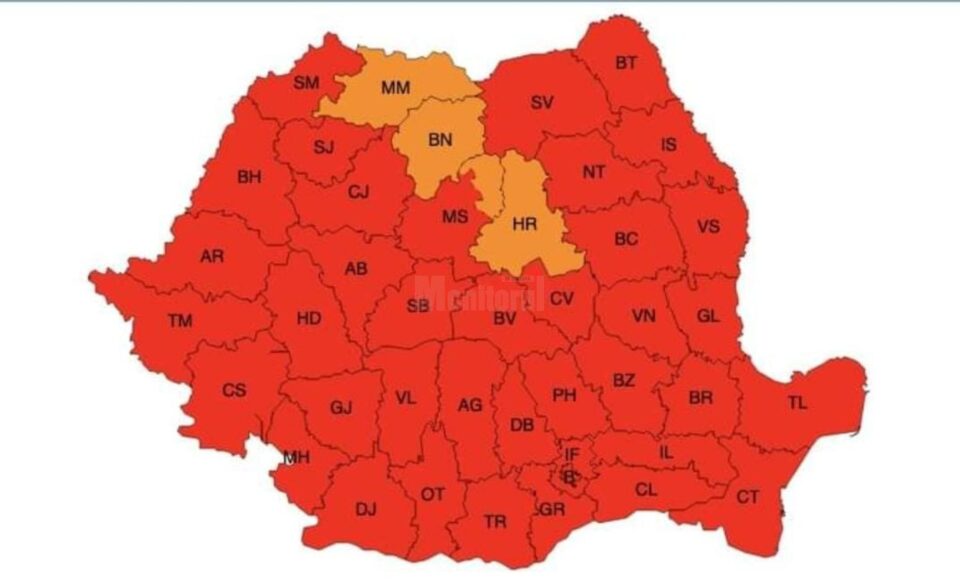 Cod roșu de caniculă, cu temperaturi între 37 și 42 de grade Celsius, inclusiv astăzi Cod roșu de caniculă, cu temperaturi între 37 și 42 de grade Celsius, inclusiv astăzi