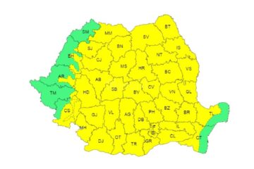 Cod galben de vijelii și averse torențiale valabil în județul Suceava începând de astăzi și până pe 19 iulie la ora 2:00