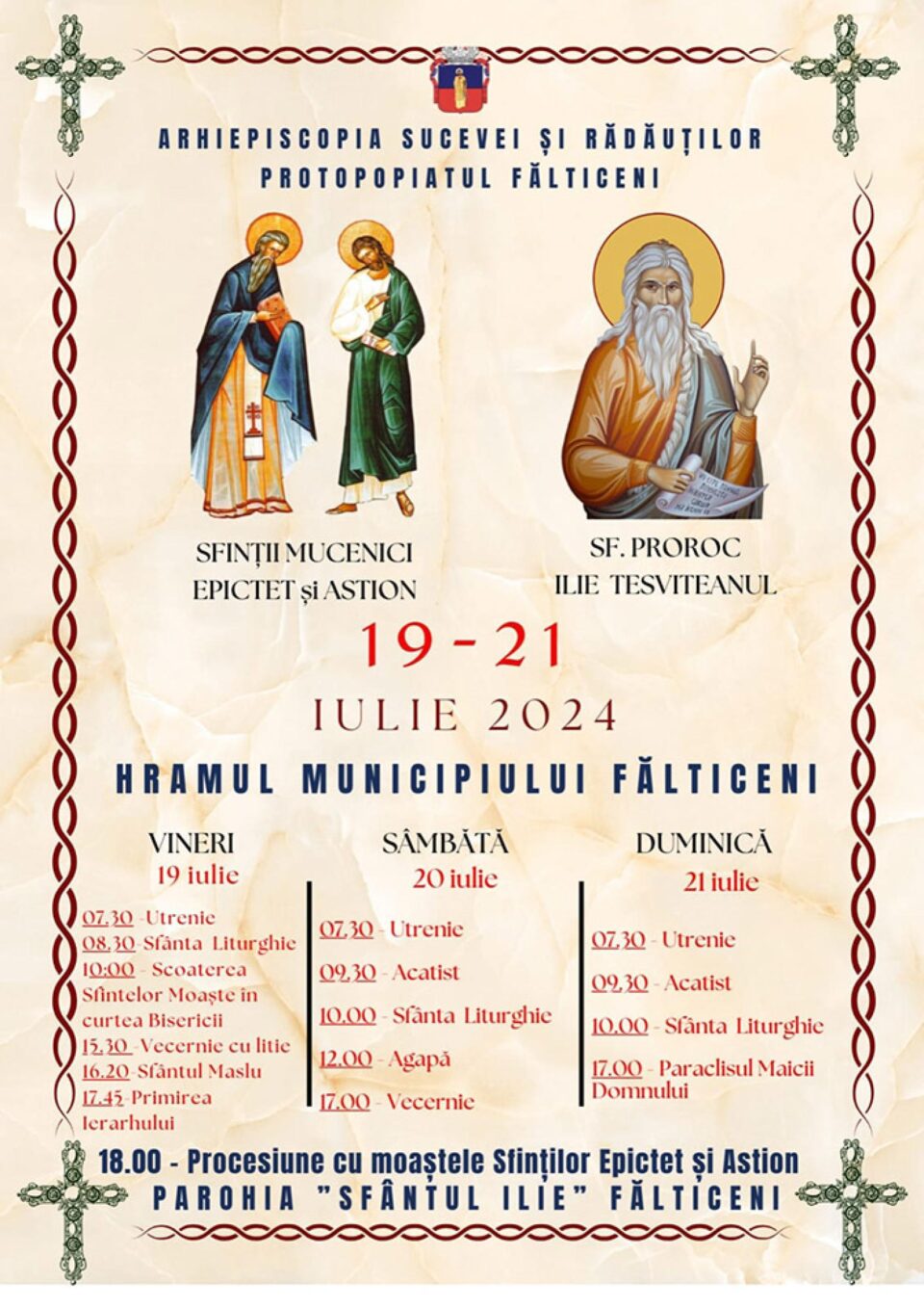 Procesiunea religioasă de Sf. Ilie cu participarea Preasfințitului Părinte Damaschin Dorneanul, la Fălticeni Procesiunea religioasă de Sf. Ilie cu participarea Preasfințitului Părinte Damaschin Dorneanul, la Fălticeni