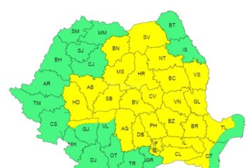 Cod galben de ploi torențiale și vânt valabil astăzi în județul Suceava