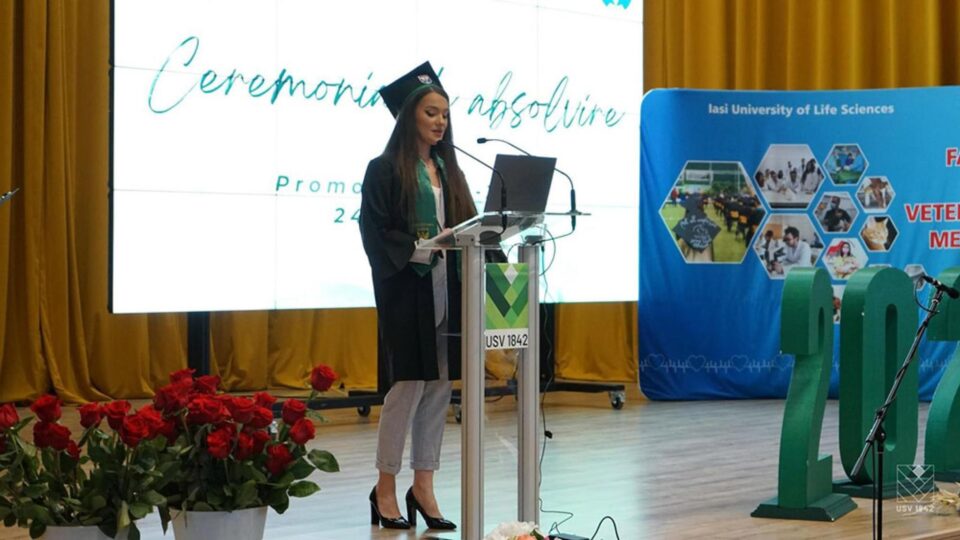 Lenuța Galan, șefă de promoție la Medicina Veterinară Iași