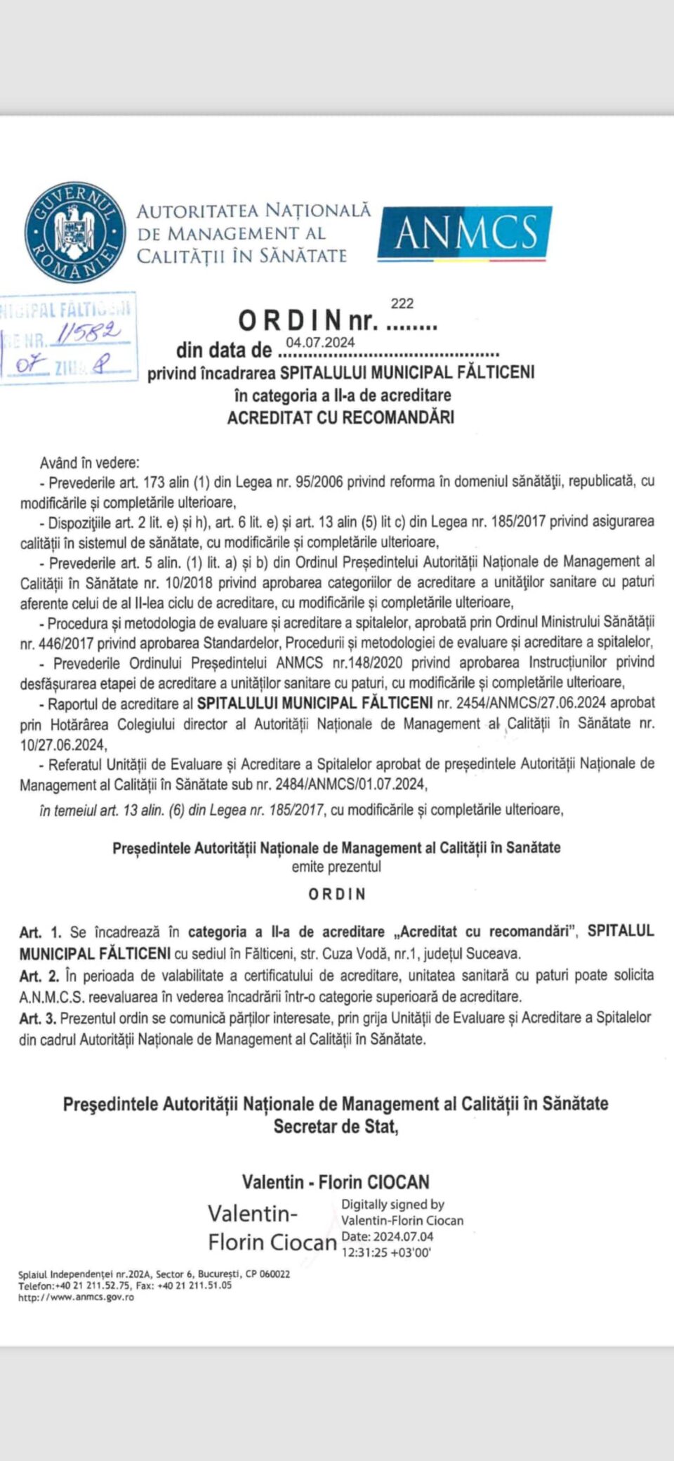 Ordinul de acreditare