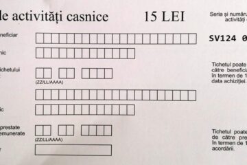 Tichet activități ocazionale - față