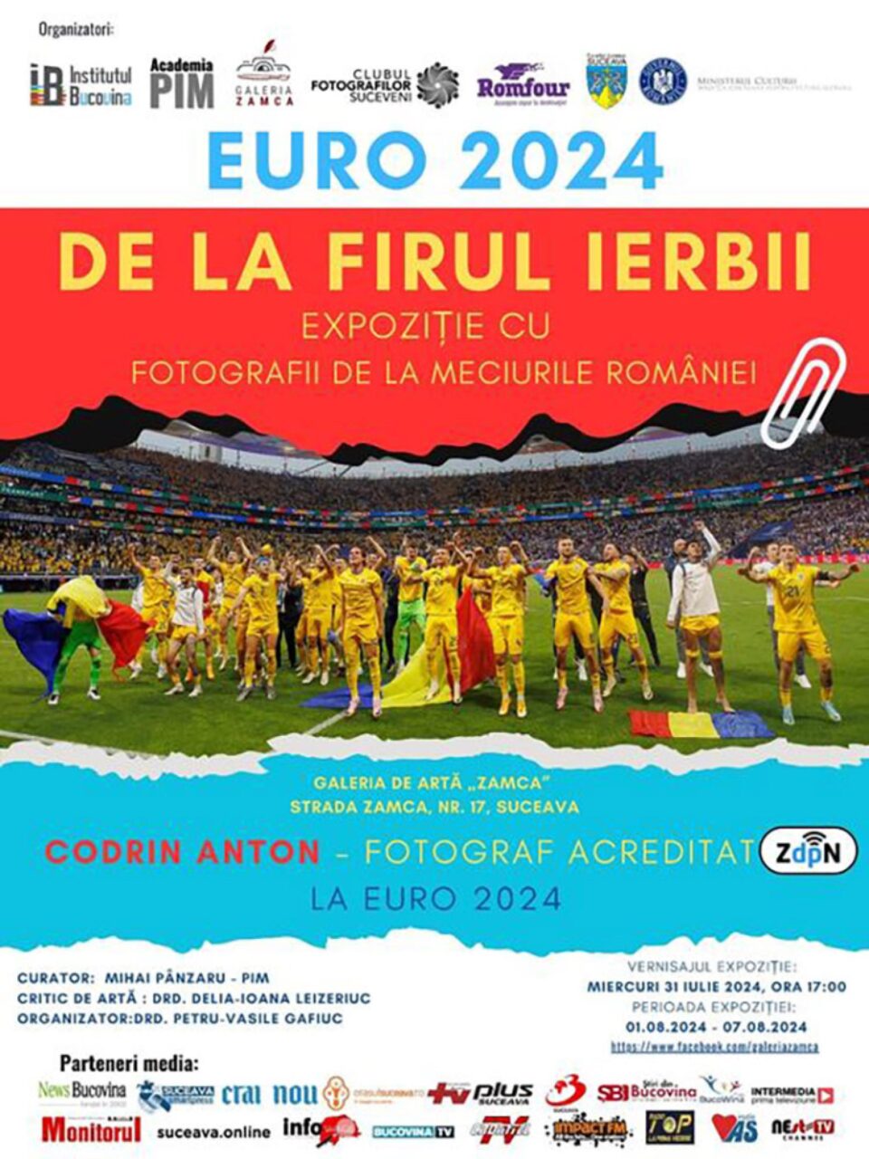 Expoziția de fotografie „EURO 2024 – De la firul ierbii”, realizată de Codrin Anton, găzduită o săptămână de Galeria de Artă Zamca Expoziția de fotografie „EURO 2024 – De la firul ierbii”, realizată de Codrin Anton, găzduită o săptămână de Galeria de Artă Zamca