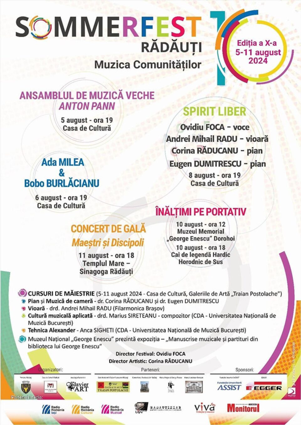 Concerte, expoziții și cursuri de măiestrie dedicate muzicii clasice, la început de august, la Rădăuți Concerte, expoziții și cursuri de măiestrie dedicate muzicii clasice, la început de august, la Rădăuți