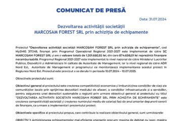 Dezvoltarea activității societății MARCOSAM FOREST SRL prin achiziția de echipamente