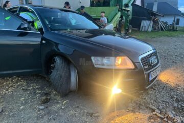 Mașina care a trecut peste dispozitivul cu țepi