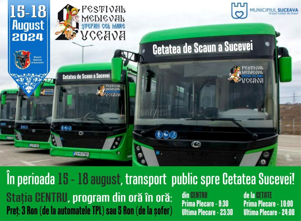 Program de transport public pentru Festivalul Medieval