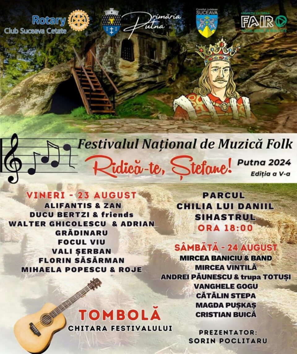 Iubitorii de folk pot câștiga o chitară, la tombola organizată în cadrul Festivalului „Ridică-te, Ștefane!”, ediția a V-a Iubitorii de folk pot câștiga o chitară, la tombola organizată în cadrul Festivalului „Ridică-te, Ștefane!”, ediția a V-a