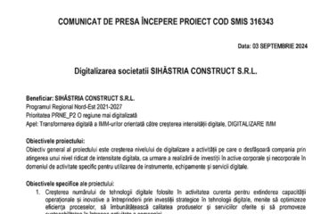 Digitalizarea societatii SIHĂSTRIA CONSTRUCT S.R.L.