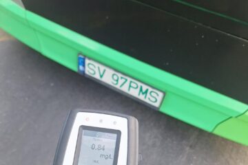 În etilotest a rezultat o valoare de 0,84 mg/l alcool pur în aer expirat