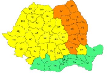 Cod portocaliu de ploi torențiale de vineri seară și până sâmbătă după-amiază