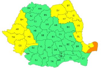 Avertizare meteo de tip cod galben în intervalul 15 septembrie, ora 16.00 – 16 septembrie, ora 10.00
