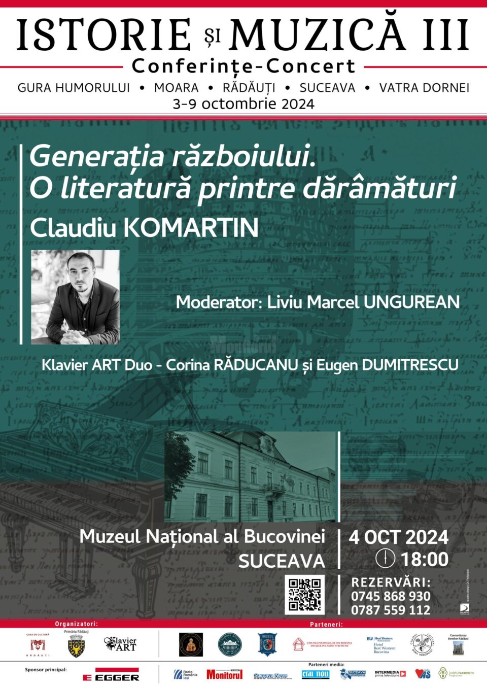 „Generația războiului. O literatură printre dărâmături”, vineri, la Muzeul Național al Bucovinei Suceava „Generația războiului. O literatură printre dărâmături”, vineri, la Muzeul Național al Bucovinei Suceava