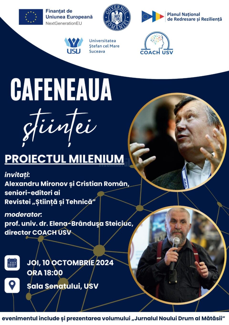 Alexandru Mironov și Cristian Român, cei mai cunoscuți jurnaliști români de știință, vin la USV