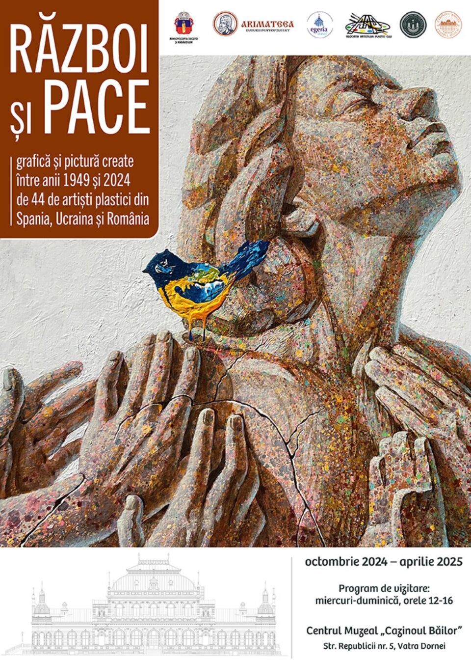 Expoziție de grafică și pictură „RĂZBOI ȘI PACE”, în Sala cu Coloane a Centrului Muzeal „Cazinoul Băilor” din Vatra Dornei Expoziție de grafică și pictură „RĂZBOI ȘI PACE”, în Sala cu Coloane a Centrului Muzeal „Cazinoul Băilor” din Vatra Dornei