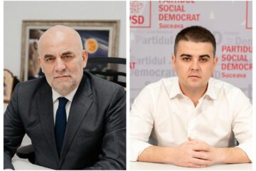 Noul primar al Sucevei, Vasile Rîmbu, și noul președinte al Consiliului Județean, Gheorghe Șoldan