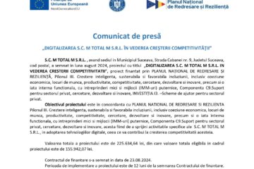 „DIGITALIZAREA S.C. M TOTAL M S.R.L. ÎN VEDEREA CREȘTERII COMPETITIVITĂȚII”