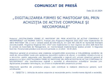 „DIGITALIZAREA FIRMEI SC MASTOGAF SRL PRIN ACHIZIȚIA DE ACTIVE CORPORALE ȘI NECORPORALE”