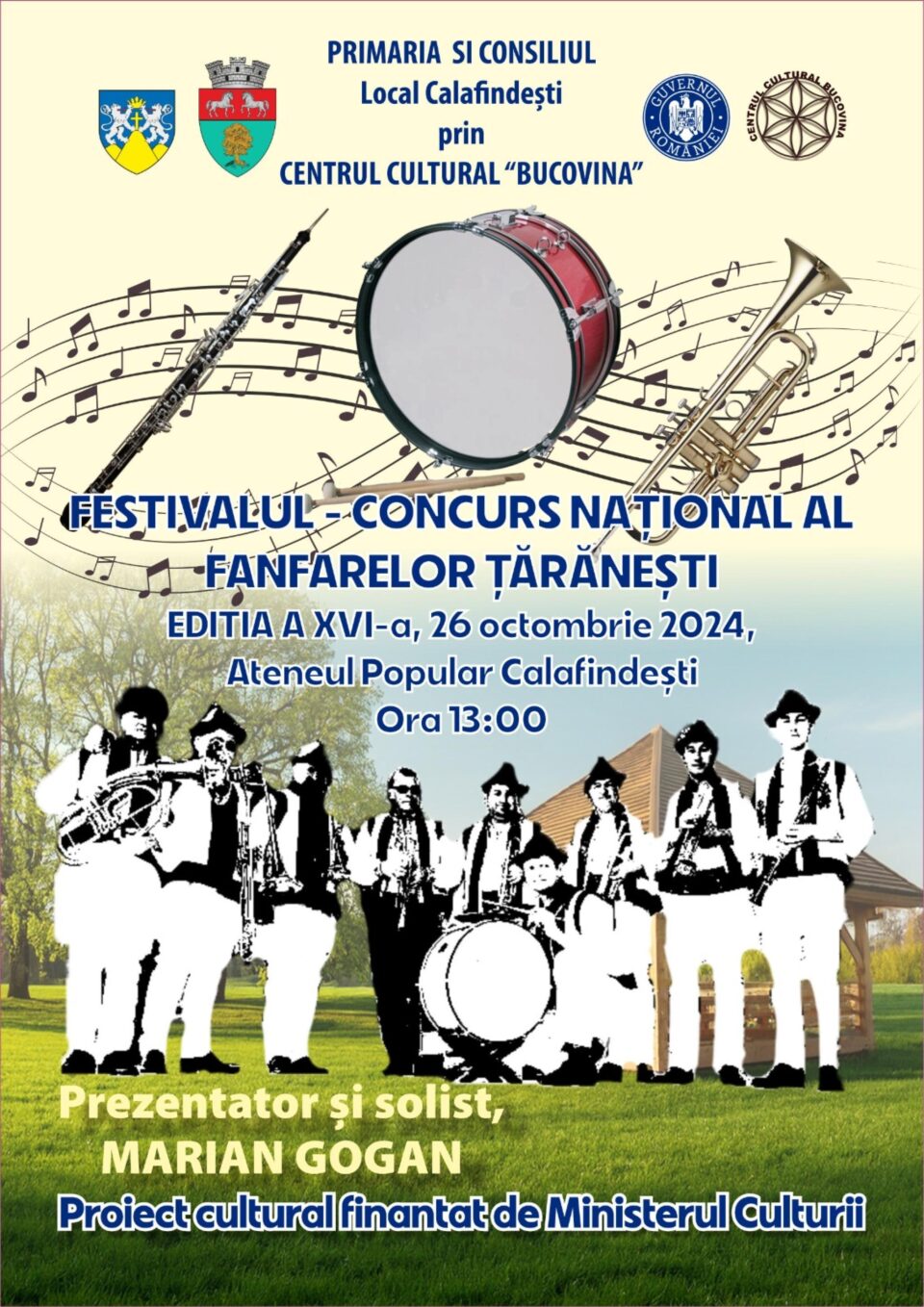 Festivalul Fanfarelor Țărănești de la Calafindești, un proiect cultural finanțat de Ministerul Culturii Festivalul Fanfarelor Țărănești de la Calafindești, un proiect cultural finanțat de Ministerul Culturii