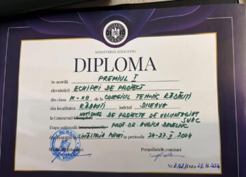 Colegiul Tehnic „Regele Ferdinand I” Rădăuți, Locul I în cadrul concursului național de proiecte de voluntariat