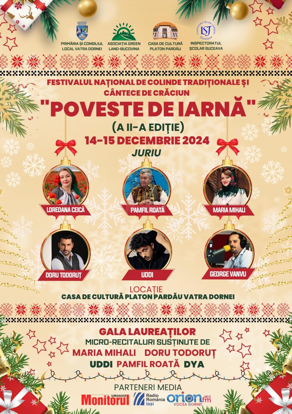 Înscrieri la Festivalul Național de Colinde Tradiționale și Cântece de Crăciun „Poveste de iarnă” din Vatra Dornei Înscrieri la Festivalul Național de Colinde Tradiționale și Cântece de Crăciun „Poveste de iarnă” din Vatra Dornei