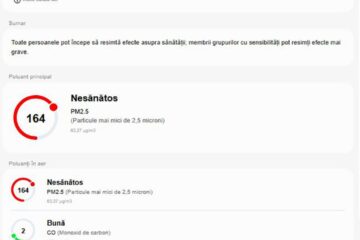 Calitate aer Suceava pe un site de meteo internațional