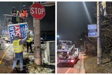 Panourile publicitare amplasate ilegal în Suceava au început să fie date jos
