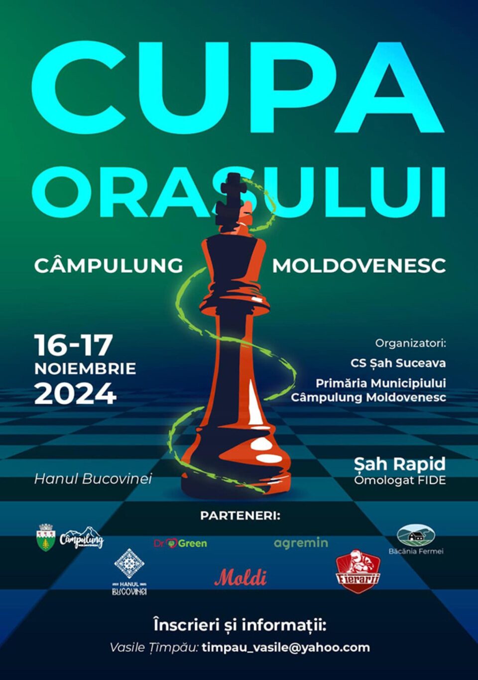 Turneul de șah „Cupa orașului Câmpulung Moldovenesc”, ediția a II-a, va aduce la start 100 de jucători Turneul de șah „Cupa orașului Câmpulung Moldovenesc”, ediția a II-a, va aduce la start 100 de jucători