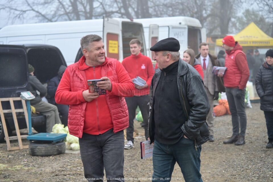 Echipa PSD Suceava a discutat cu cetățenii și comercianții din piața din comuna MArginea