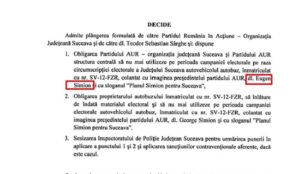 Biroul Electoral Județean Suceava l-a confundat pe președintele AUR George Simion cu regretatul academician Eugen Simion