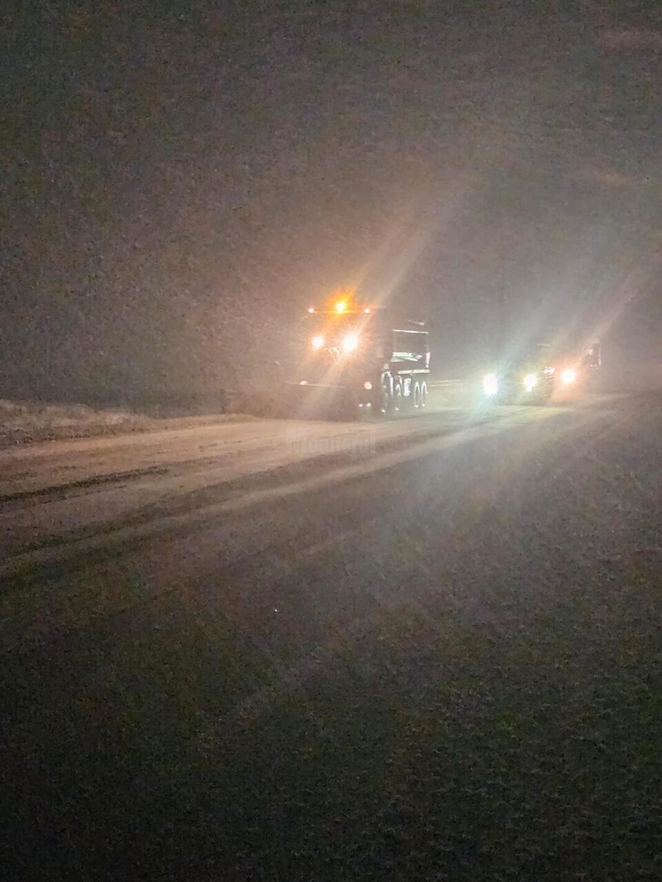 Copaci căzuți pe mai multe drumuri naționale din cauza greutății zăpezii. Circulația rutieră se desfășoară fără blocaje, în condiții de iarnă